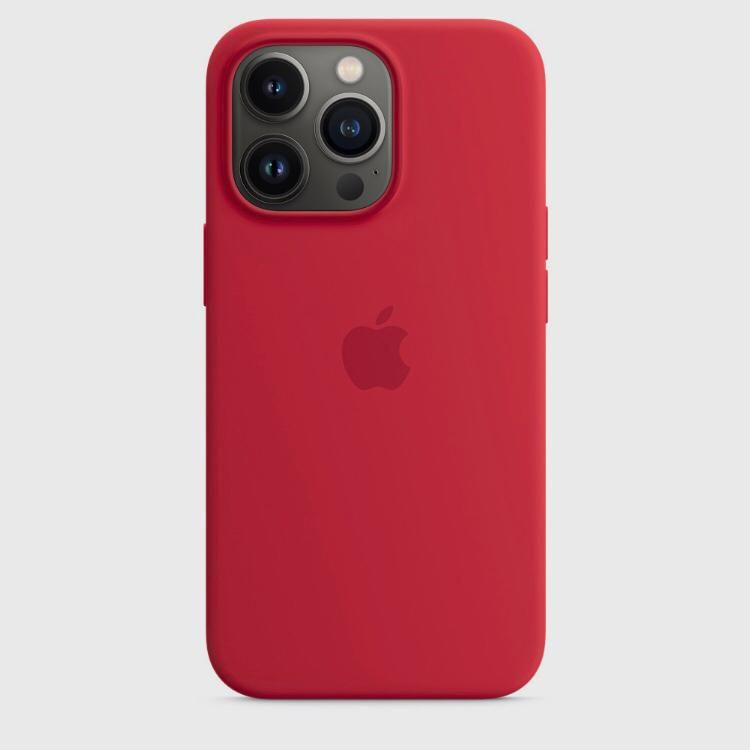 Силиконовый чехол Soft Touch на iPhone (Айфон) 15 Pro (с логотипом), красный  #1
