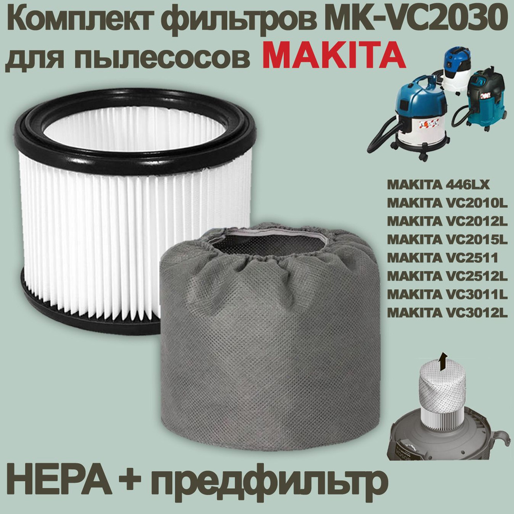 Комплект HEPA-фильтр + предфильтр для пылесоса MAC иTA 446, VC2010, VC2012, VC2015, VC2511, VC2512, VC3011, #1