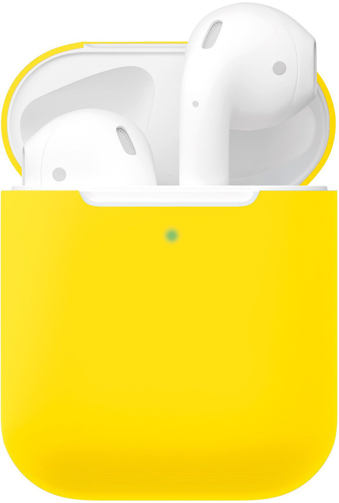 Силиконовый чехол для наушников Silicone Case для Apple AirPods 2, yellow  #1