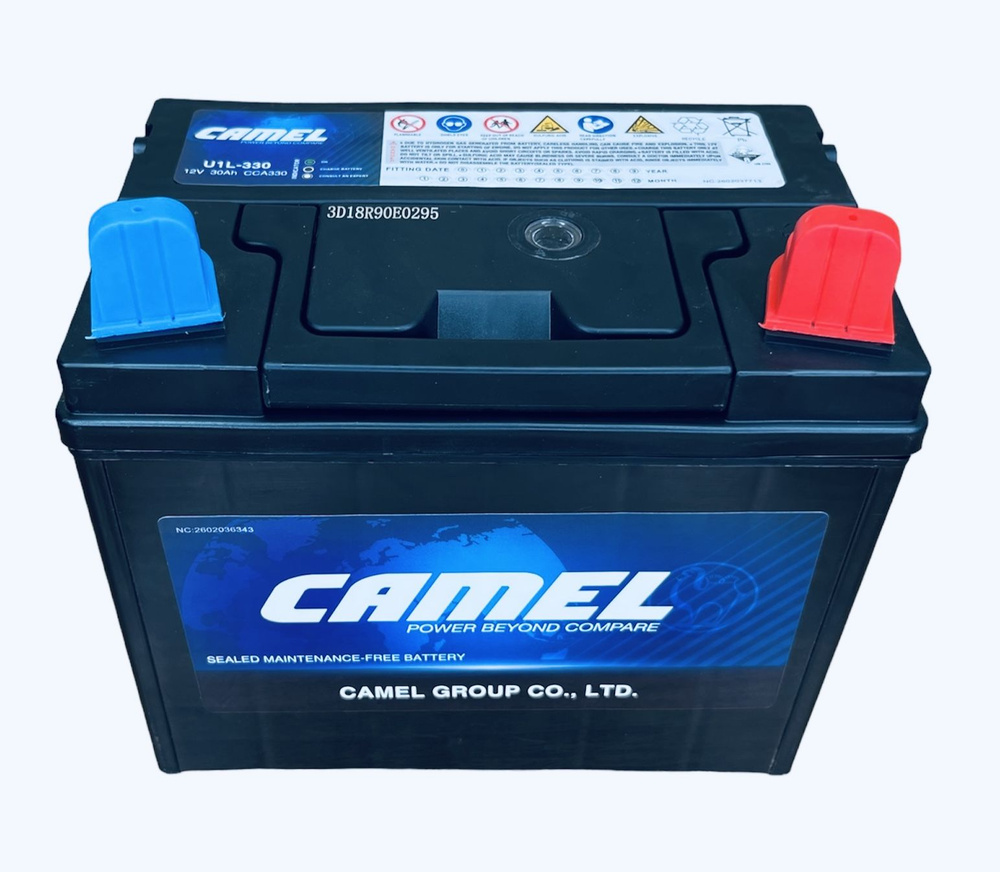 Аккумулятор для газонокосилок и минитракторов CAMEL U1L-330 30 Ач 330 A о.п. 197х130х185  #1