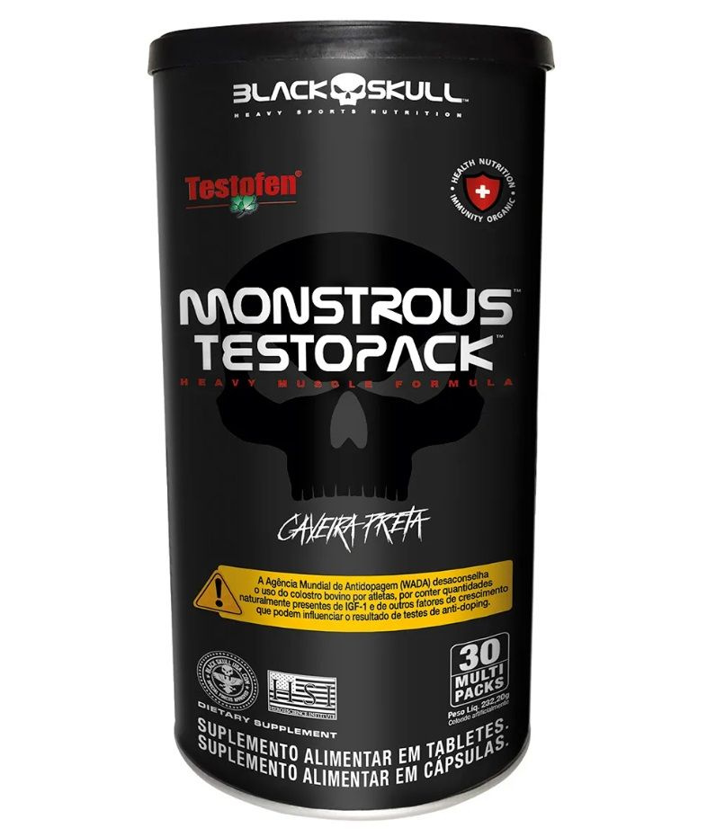 Black Skull, Monstrous Testo Pack, Для повышения тестостерона, 30 пакетиков  #1