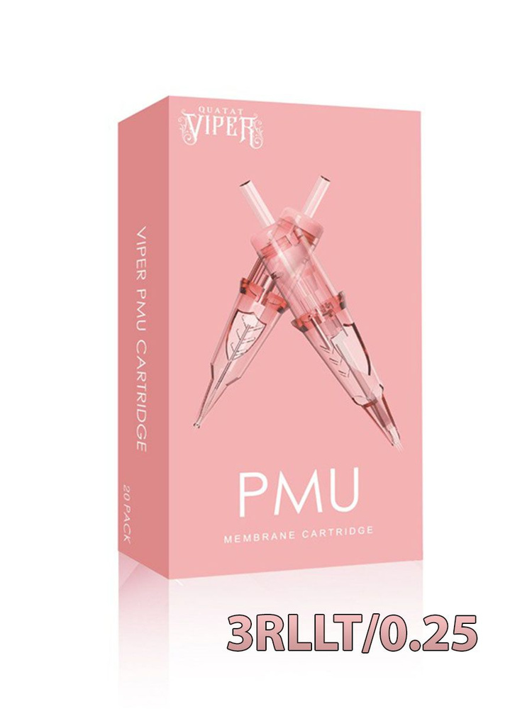 VIPER Quatat Pink Картриджи для перманентного макияжа и тату 25/03 RLLT, 20 шт. в упаковке  #1