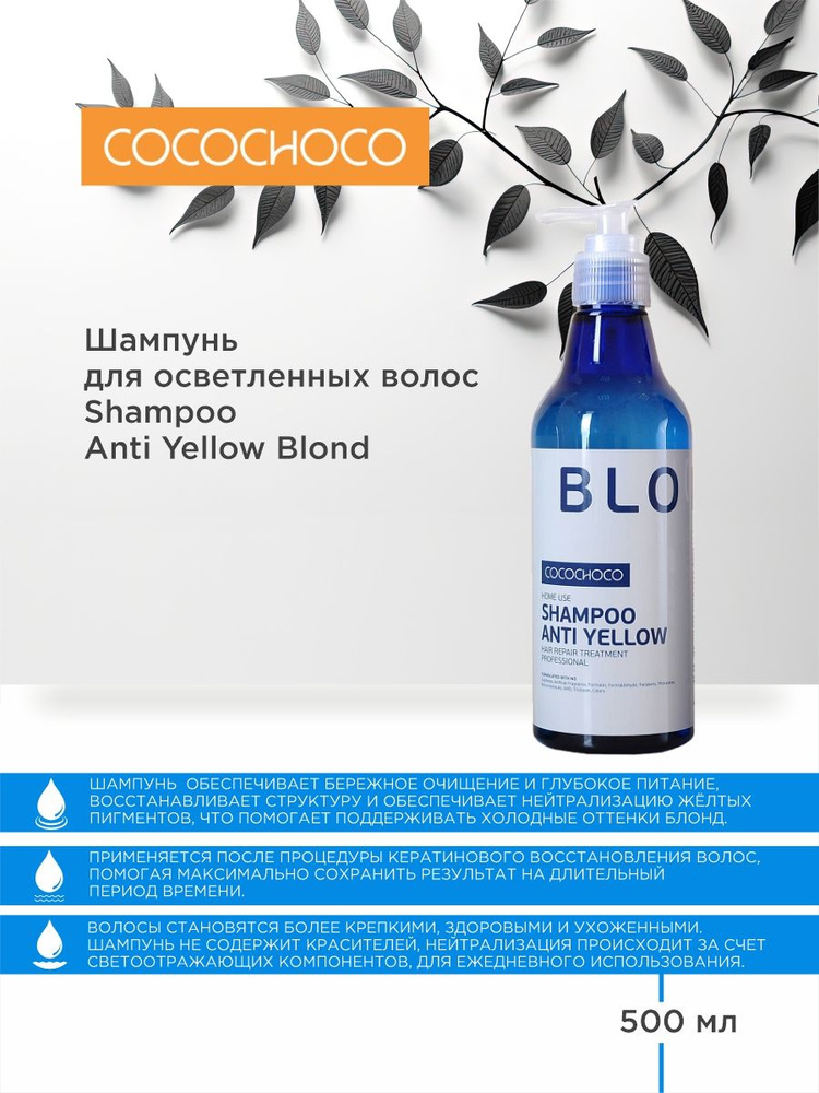 COCOCHOCO, Шампунь для осветленных волос Blond, 500 мл #1