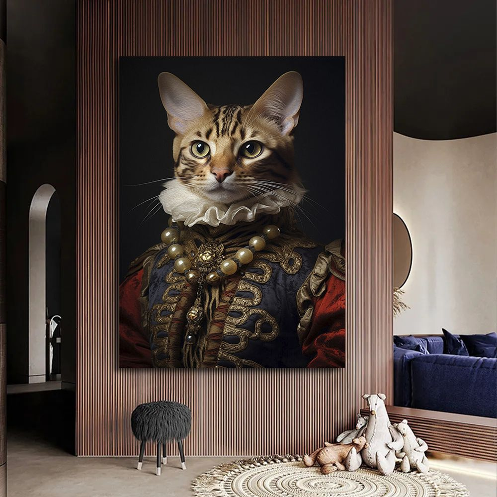 Картина коты, стильный кот, 50х70 см. #1