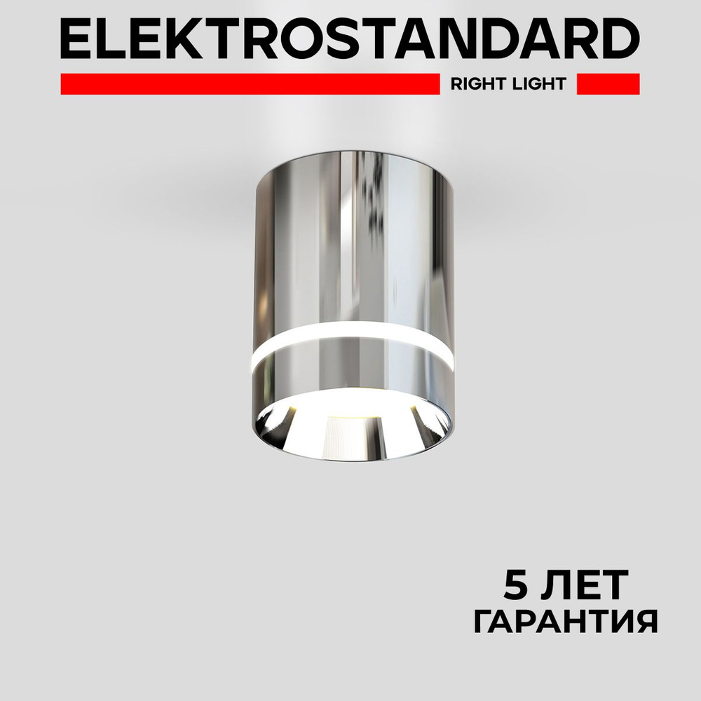 Потолочный светодиодный накладной светильник в стиле модерн Elektrostandard Topper DLR021 9W 4200K хром #1