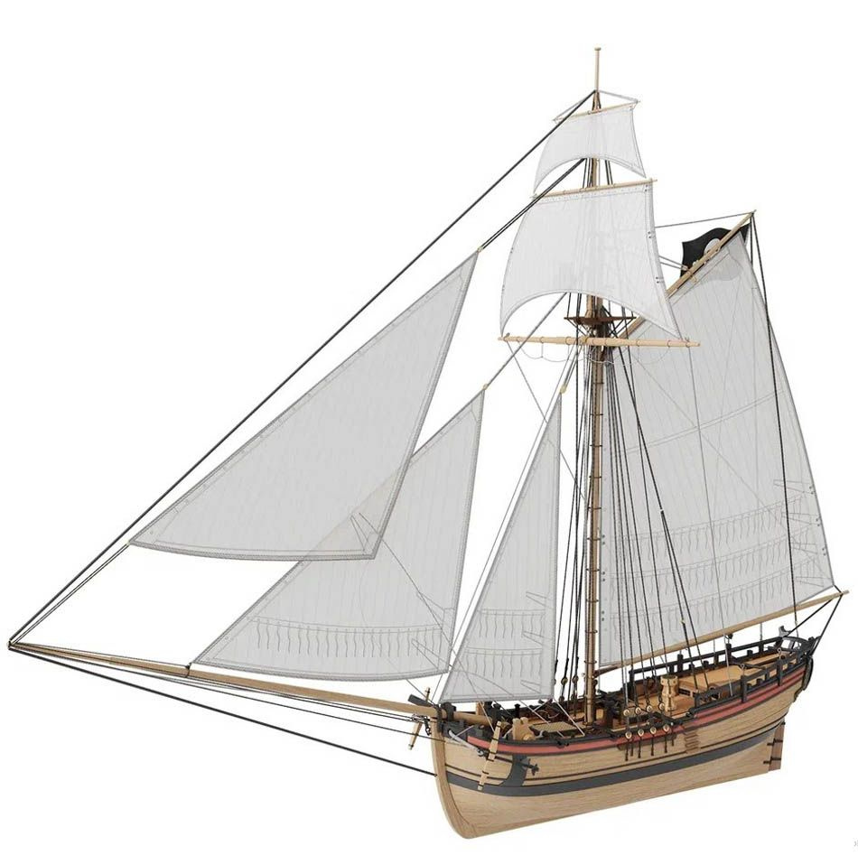 Пиратский шлюп (голландский торговец), 495х395х40 мм, М.1:72, сборная модель парусного корабля, Россия #1