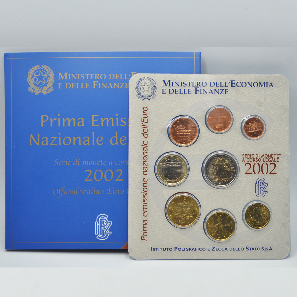 Италия Годовой Набор монет/ Первый Выпуск Евро монет / 2002 год  #1