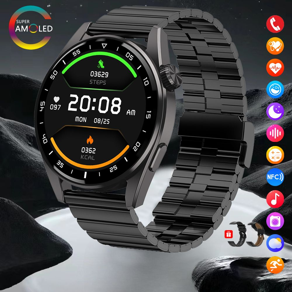 SACOSDING Умные часы E-WATCH 3 PRO+, Черная сталь #1