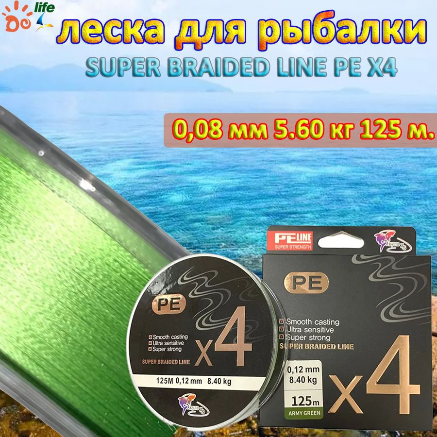 Флюорокарбоновая леска для рыбалки, размотка: 125 м, толщина: 0.08 мм  #1