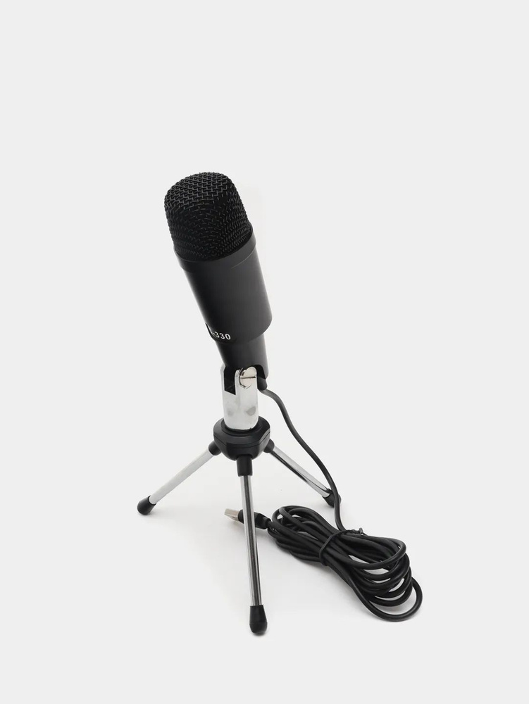 Микрофон C-330, студийный конденсаторный USB с держателем и настольной треногой, Черный  #1