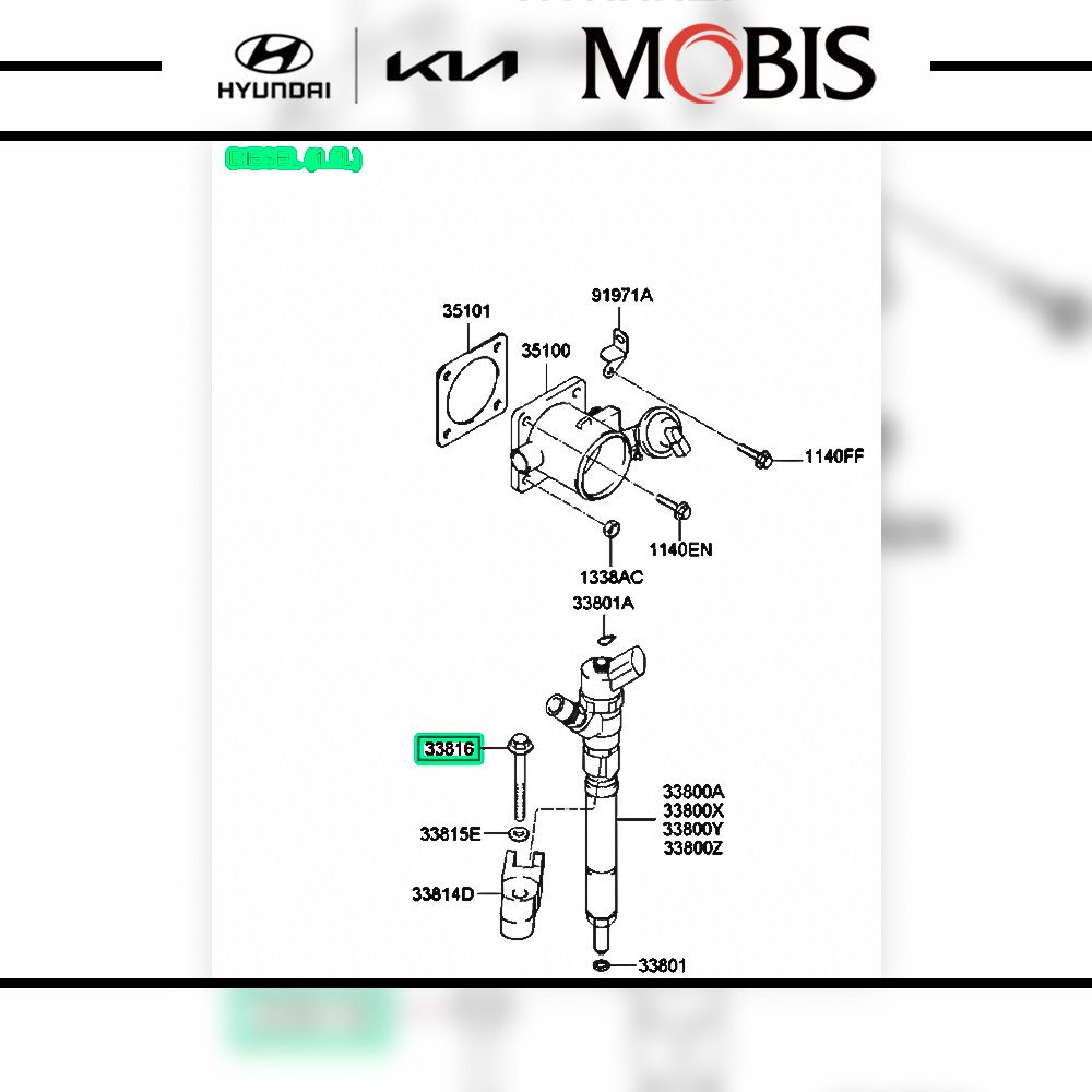 Болт 1шт. Hyundai Elantra XD, Matrix, Santa Fe, Trajet / арт. 3381627004 / бренд MOBIS #1