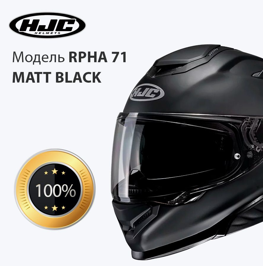 Мотошлем интеграл взрослый HJC RPHA 71 MATT BLACK размер M #1