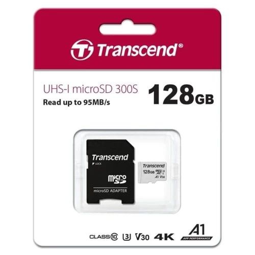 Карта памяти MicroSD 128GB 300S UHS-I U3 + SD адаптер / TS128GUSD300S- #1