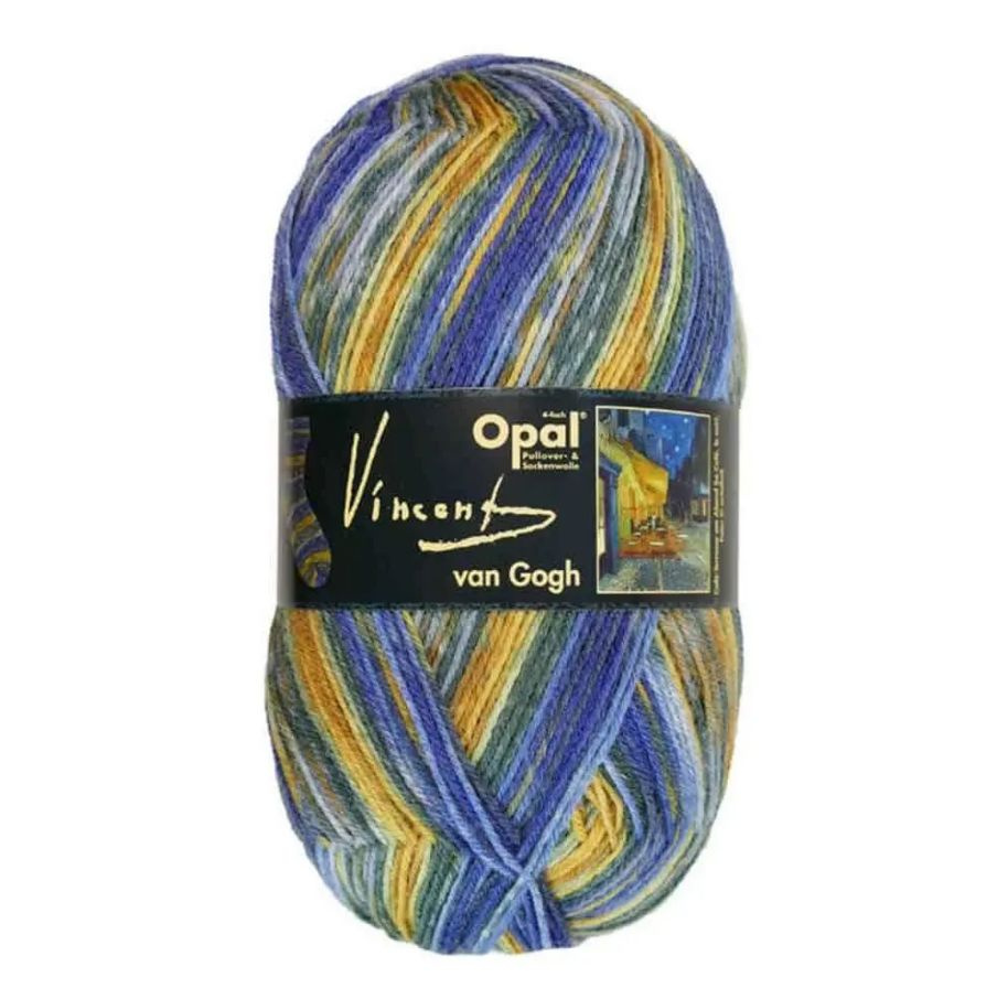 Носочная пряжа для вязания Opal Vincent Van Gogh (75% шерсть супервош, 25% полиамид, 100г/425м), 1 моток, #1