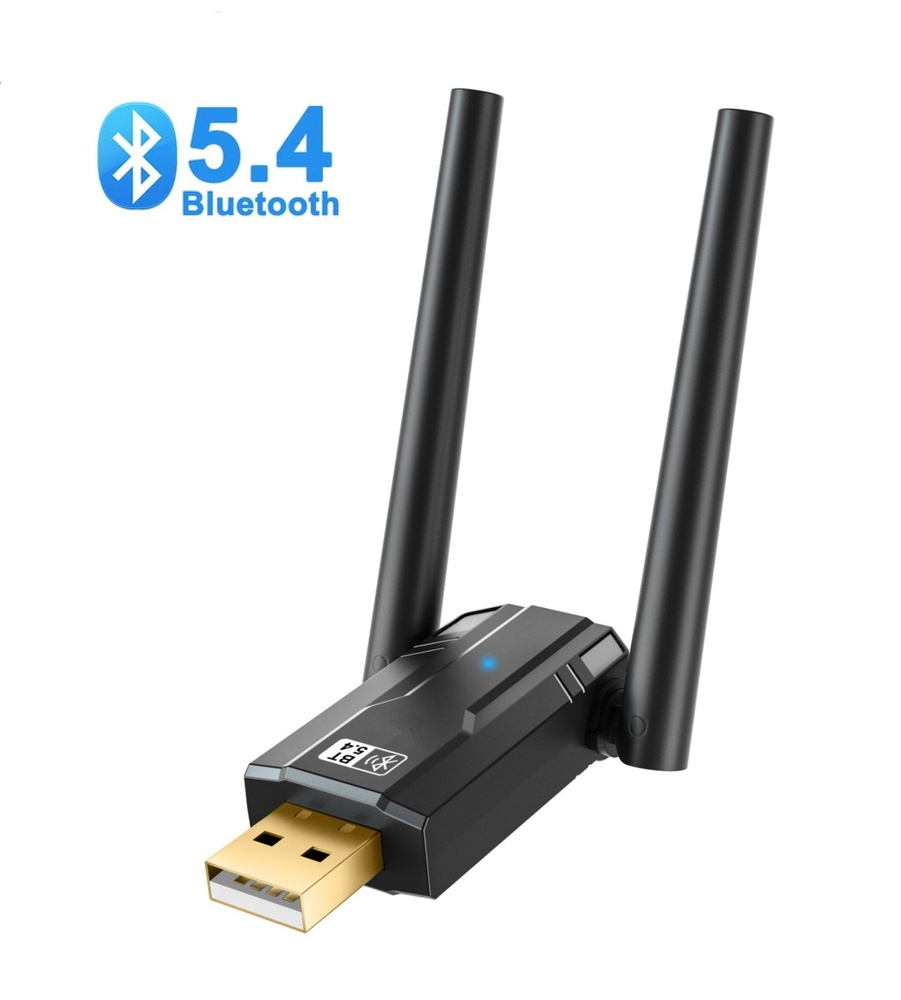 Адаптер USB Bluetooth 5.4 с внешней антенной, блютуз адаптер, KS-is  #1