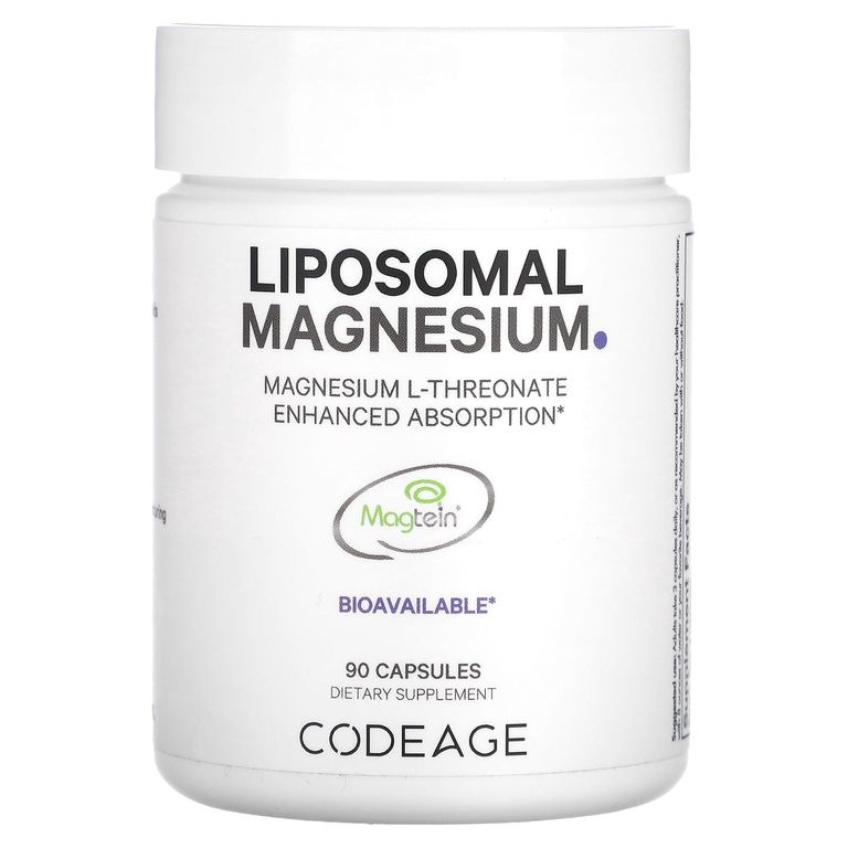 CodeAge, липосомальный L-треонат магния, Liposomal Magnesium L-Threonate, 90 капсул  #1