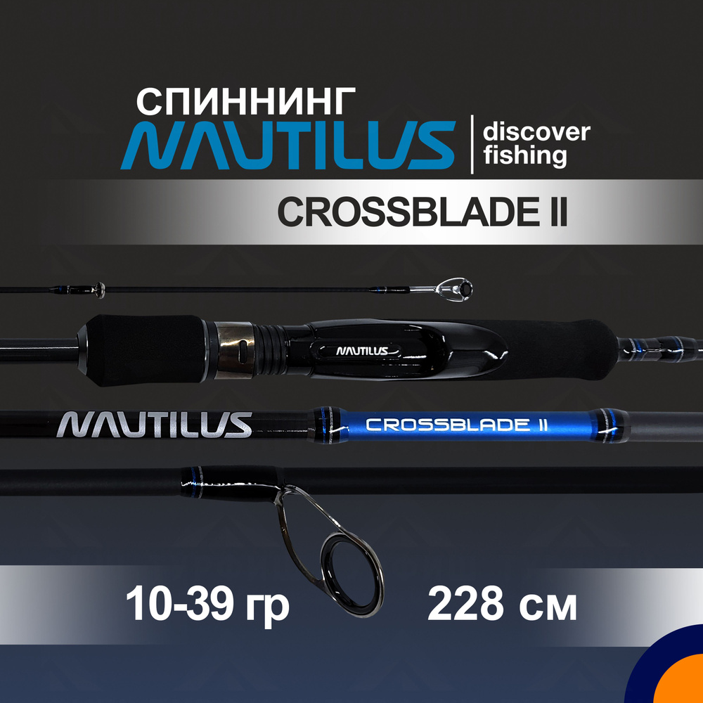 Спиннинг NAUTILUS CROSSBLADE II 10-39 гр. 2,28 м для рыбалки #1