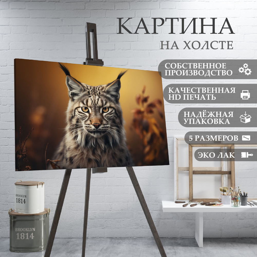 ArtPrintPro Картина "дикая кошка Рысь (25)", 60  х 40 см #1