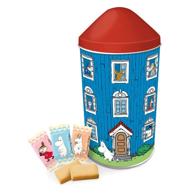 Fazer moomin soft fudge house фруктовые сливочные ириски в жестяном домике Мумми-Троллей 100 г (из Финляндии) #1