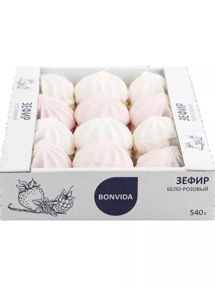 Зефир BONVIDA бело-розовый, 540г, 5шт #1