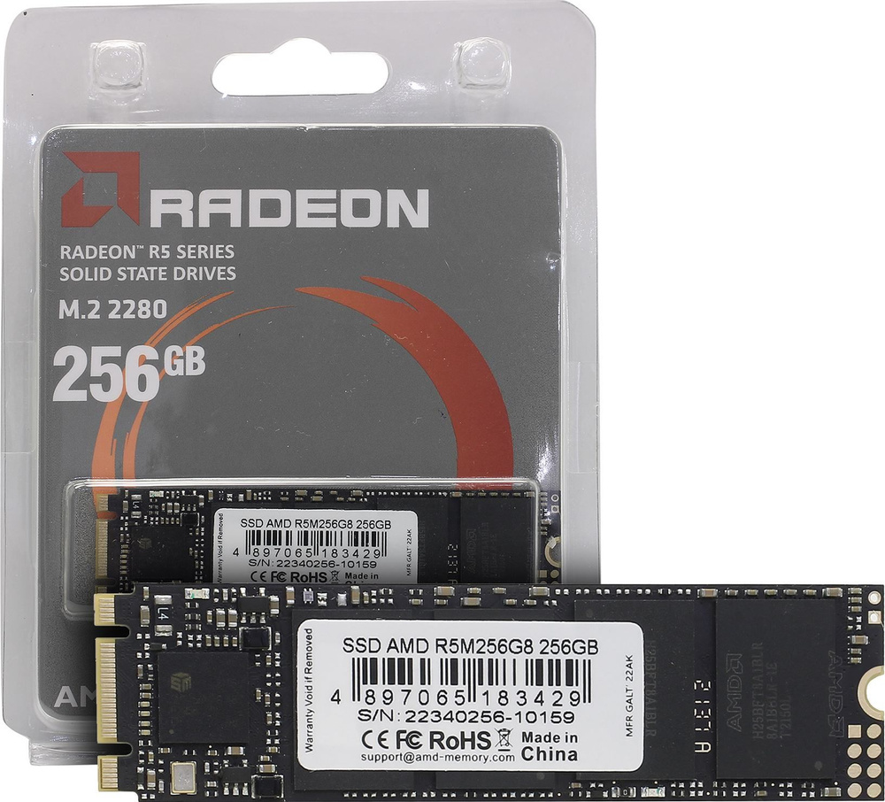 AMD 256 ГБ Внутренний SSD-диск Твердотельный накопитель 256GB SSD RADEON R5 M.2 2280 SATAIII R550MB s #1