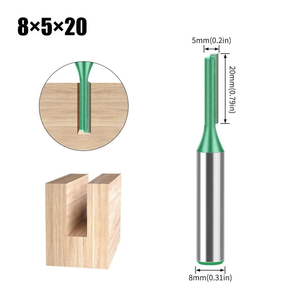 фреза пазовая прямая по дереву 5 x 20 мм,хвостовика 8 мм #1