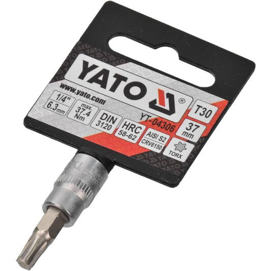 Торцевой ключ Yato TORX 1/4 " T30 L37MM #1