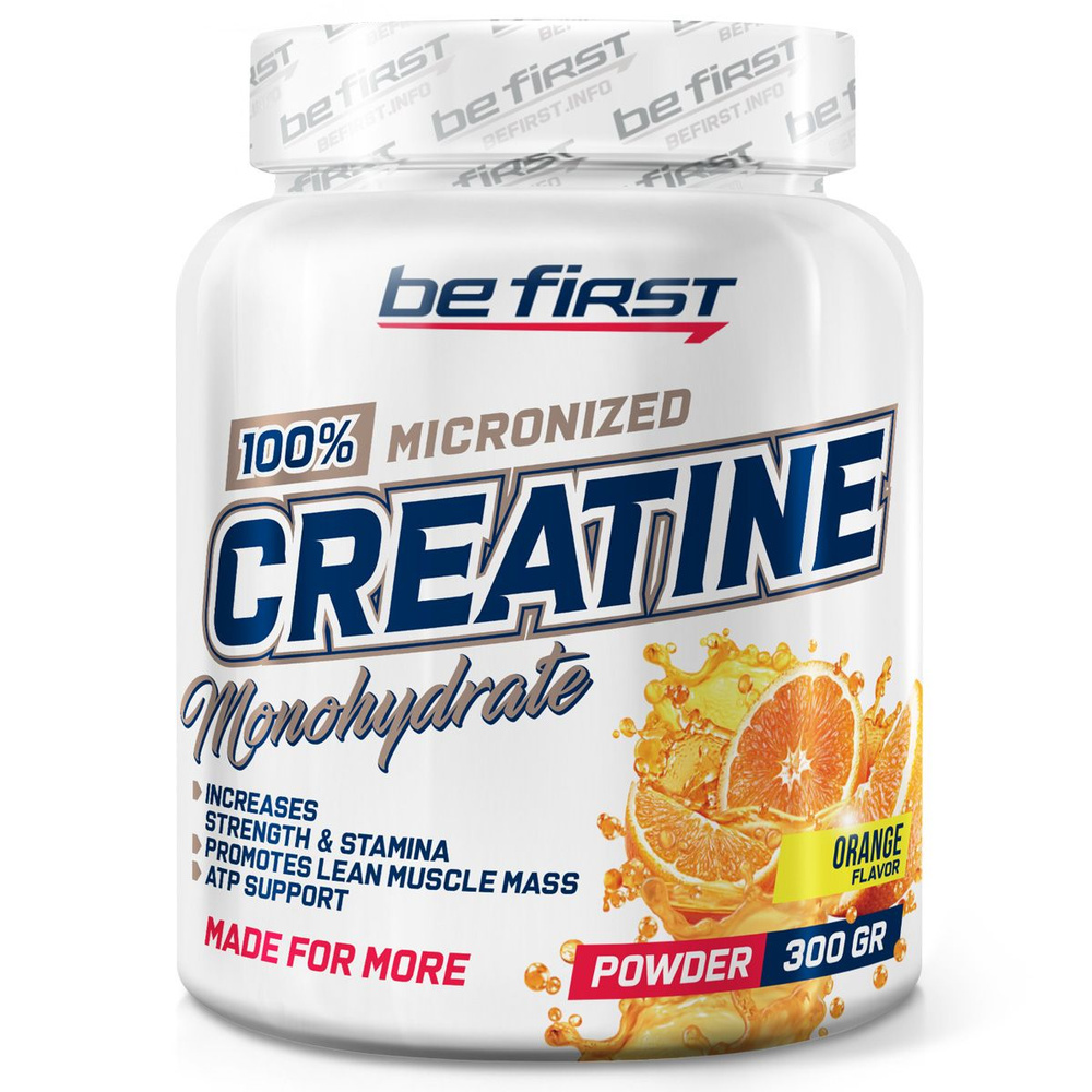 Креатин моногидрат порошок Be First Creatine Powder Monohydrate Micronized 300 гр, апельсин  #1