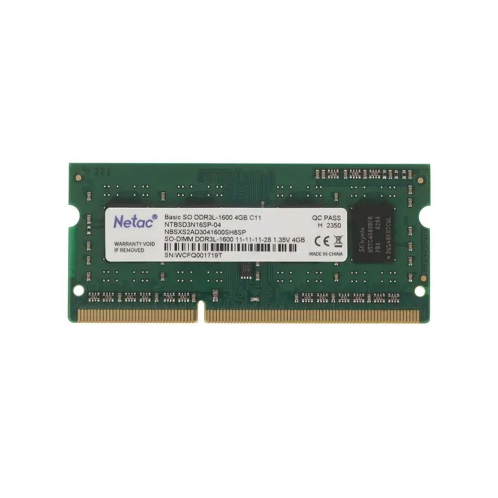 Netac Оперативная память Модуль памяти Netac для ноутбука NTBSD3N16SP-04 DDR3 4GB 1x (Модуль памяти Netac #1