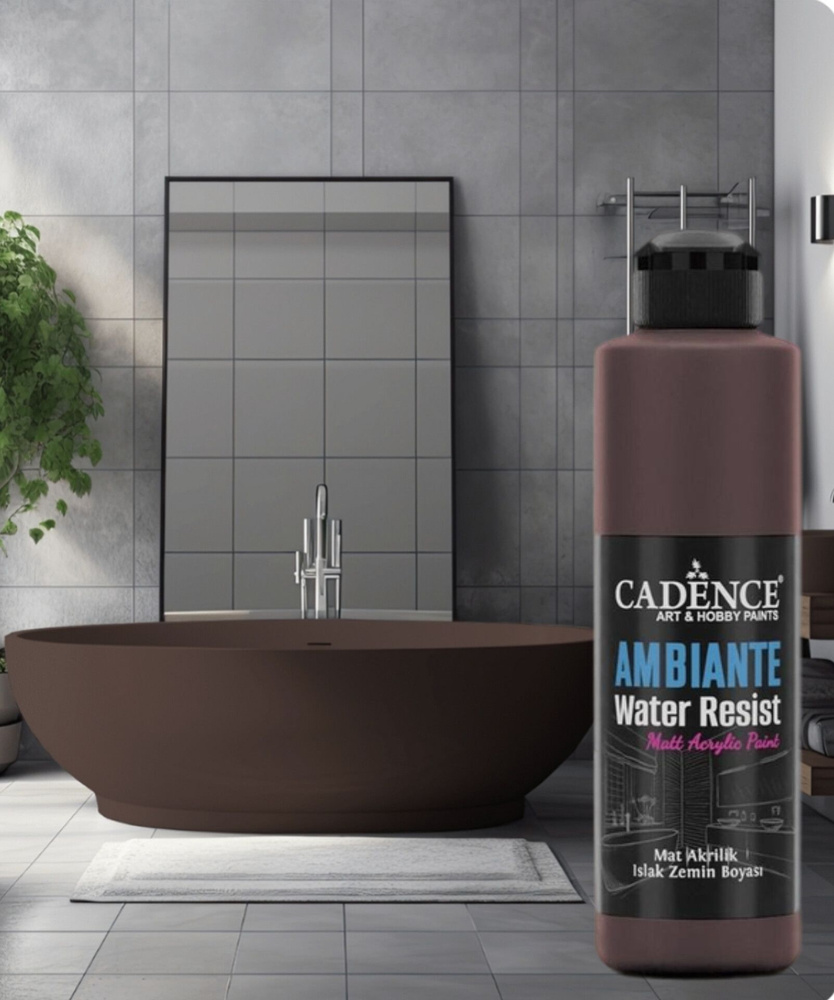 Водостойкая краска Cadence Ambiente Water Resist, цвет - Темно-коричневый, 250мл + катализатор 10гр  #1