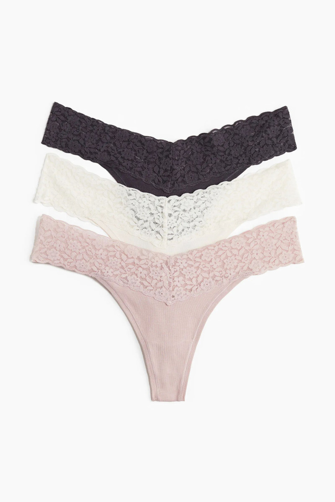 Комплект трусов стринги H&M Thong, 3 шт #1