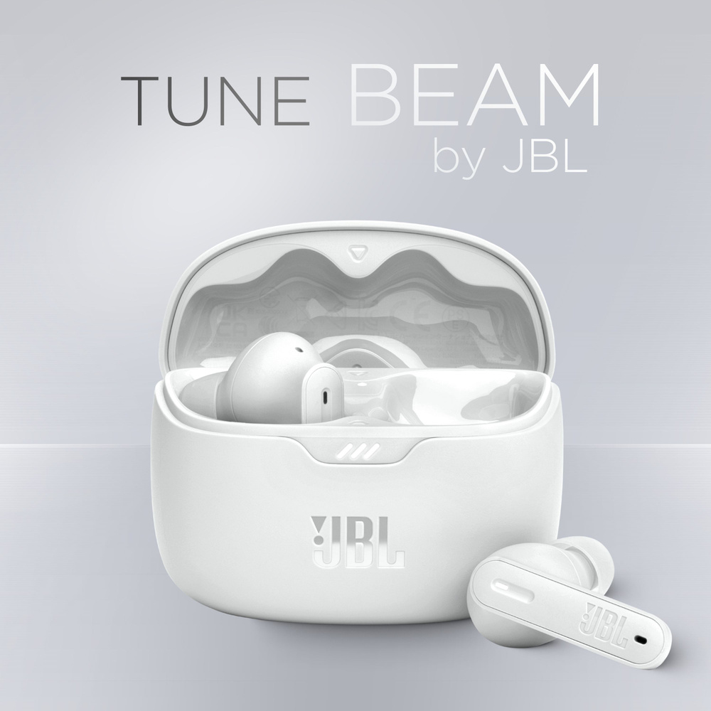 JBL Наушники беспроводные с микрофоном, Bluetooth, USB Type-C, белый  #1