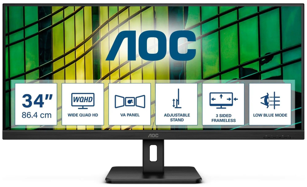 AOC 34" Монитор U34E2M, черный #1