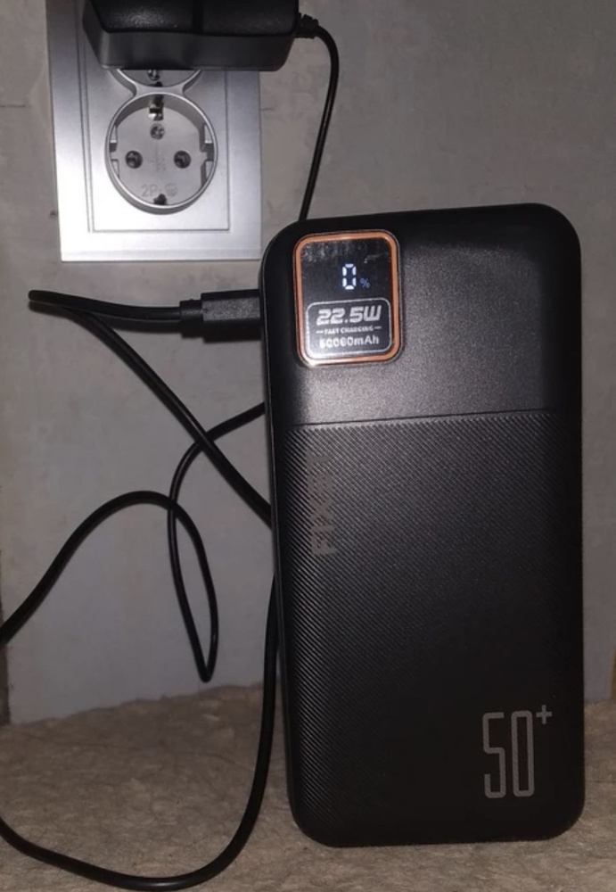 Повербанк (powerbank) внешний аккумулятор Hoco J86A с быстрой зарядкой, Type-C, USB 50000mAh. Цвет: черный #1