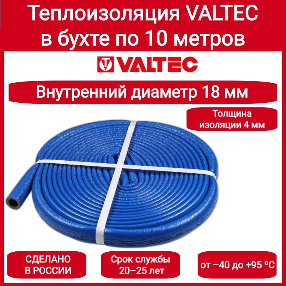 Теплоизоляция СУПЕР ПРОТЕКТ 18 (4мм) бухта 10м СИНИЙ Valtec VT.SP.R10B.1804  #1