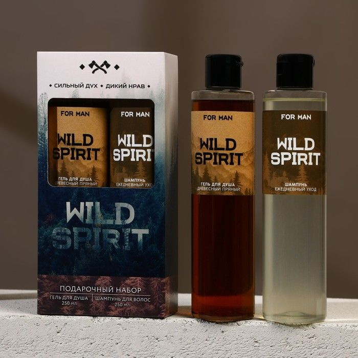 Набор уходовых средств Чистое счастье "Wild Spirit" гель для душа и шампунь для волос, 2х250 мл  #1