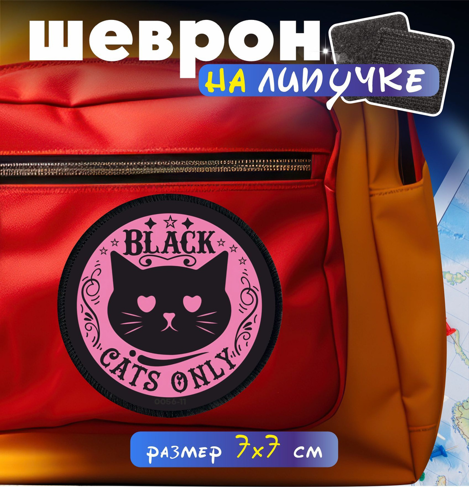 Шеврон на липучке Black cats only #1