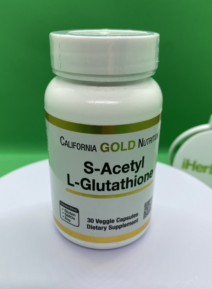 S-ацетил-L-глутатион, антиоксидант, California Gold Nutrition, 100 мг, 30 растительных капсул  #1