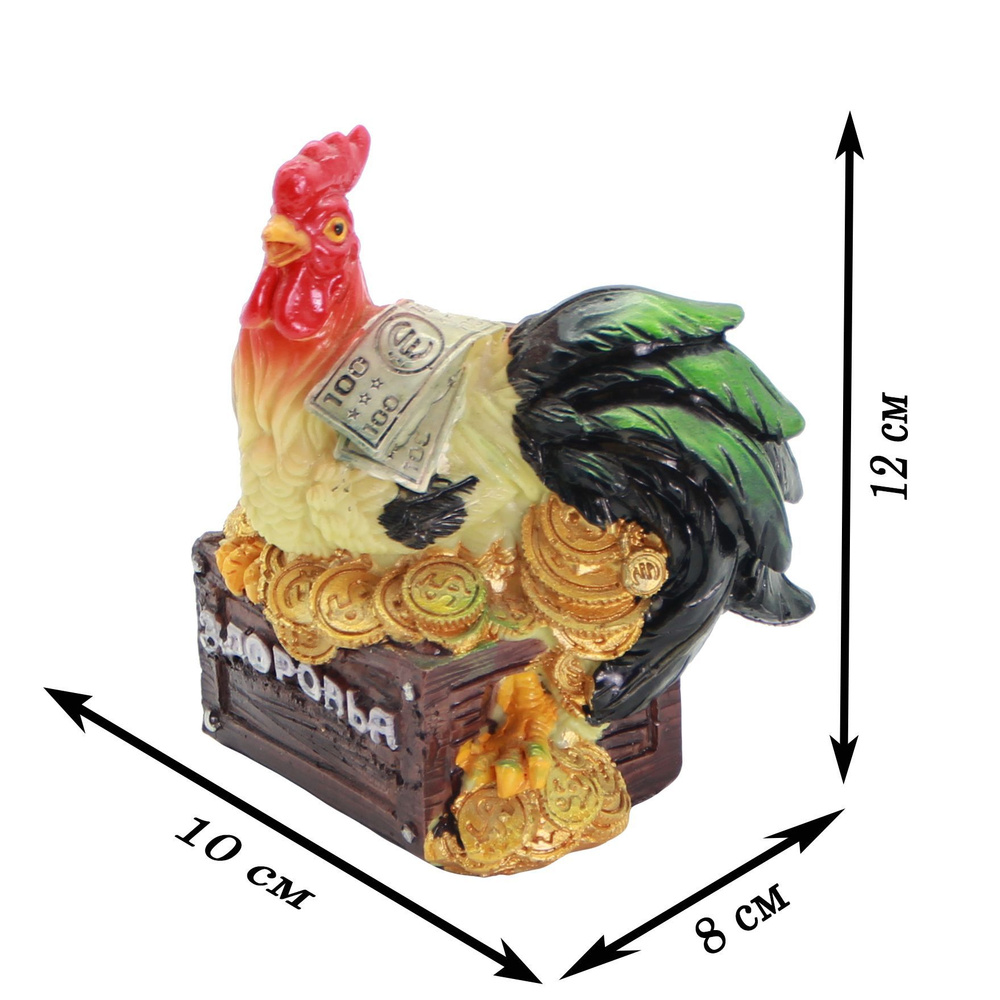 Золотая корзина Копилка для денег "Петушок", 11х12 см, 1 шт #1