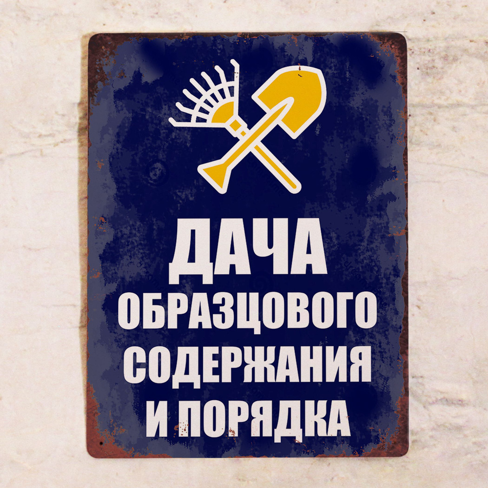 Прикольная табличка Дача образцового содержания и порядка, металл, 20х30 см.  #1