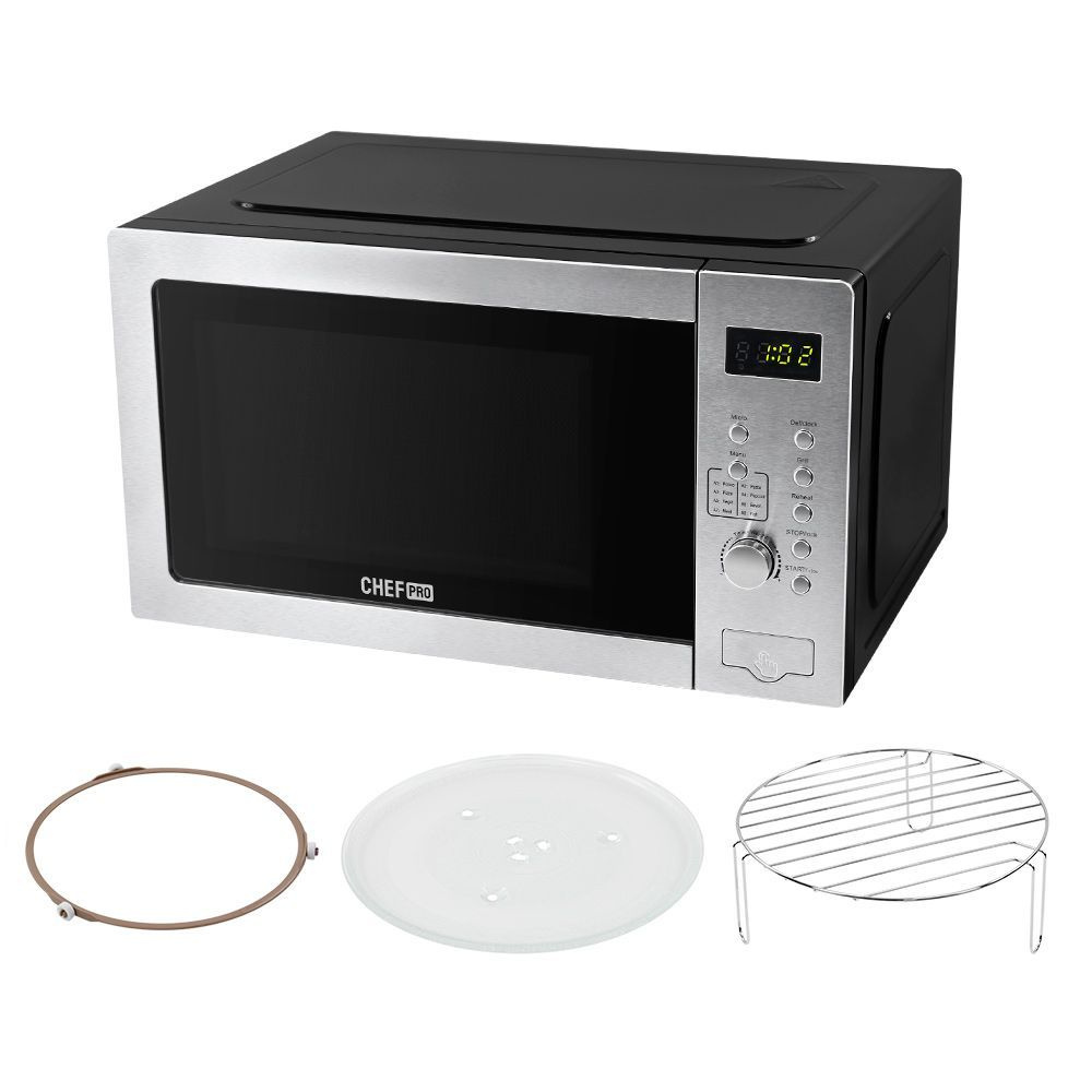 Микроволновая печь CHEF PRO CF-MW1957A с грилем, 33л, 2500Вт, микроволновка, черный/сталь  #1