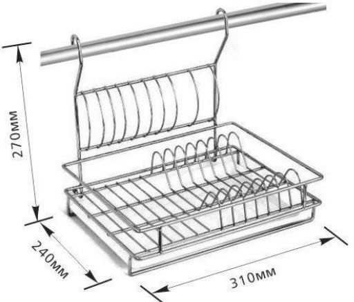 Сушилка для посуды настенная с поддоном (310х280х280) #1