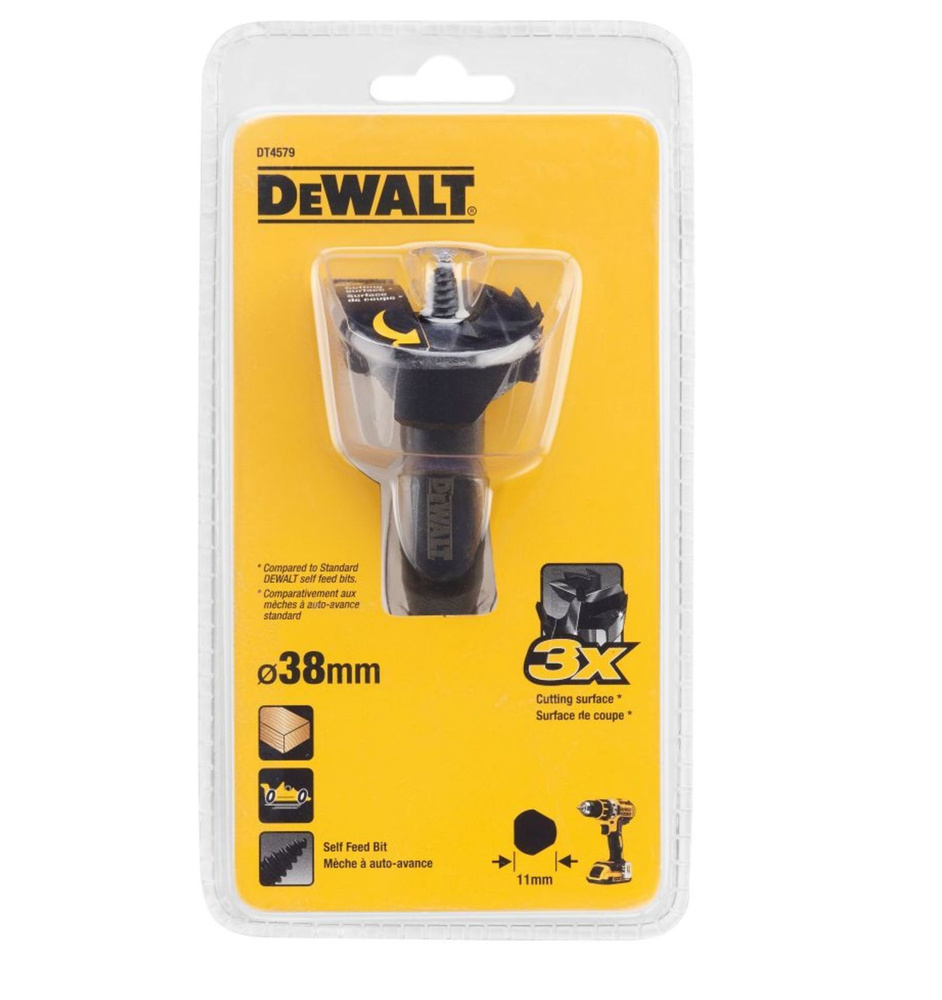 Сверло Форстнера по дереву DEWALT DT4579, 38x87x122 мм, 1 шт. (DT4579-QZ) #1