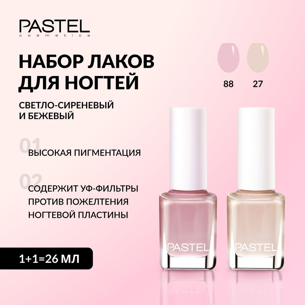 Лак для ногтей PASTEL обычный, быстросохнущий без лампы, стойкий, с эффектом гель лака / NAIL POLISH #1