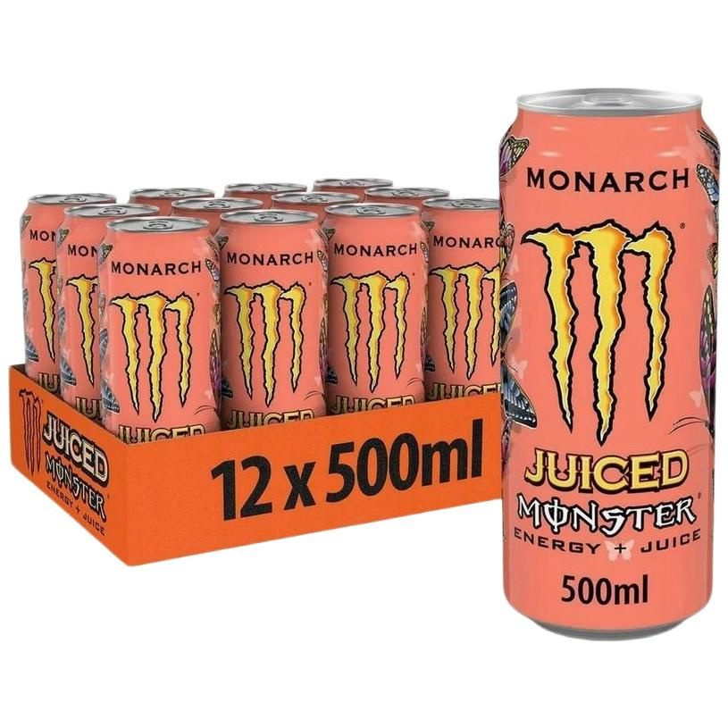 Monster Juised, Напиток энергетический Monster Монарх (Персик и Нектарин) с соком, 12 шт х 0.5 л.  #1