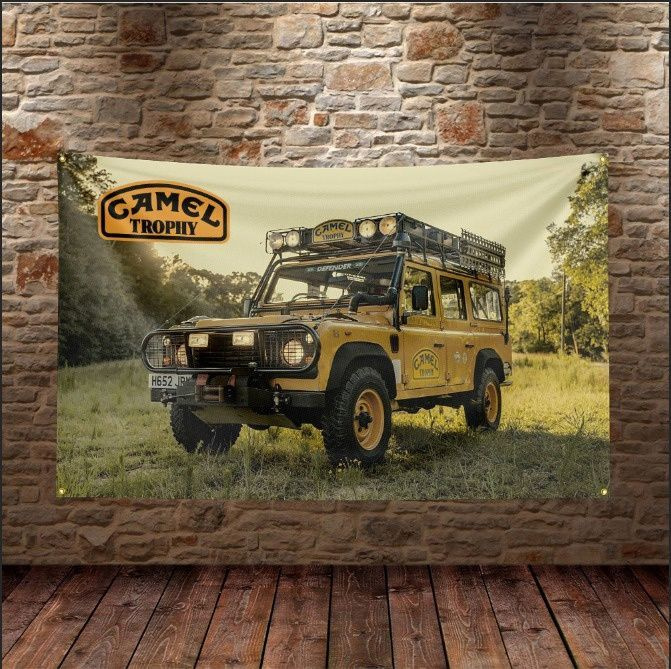 Флаг плакат баннер Land Rover Defender Camel Trophy #1