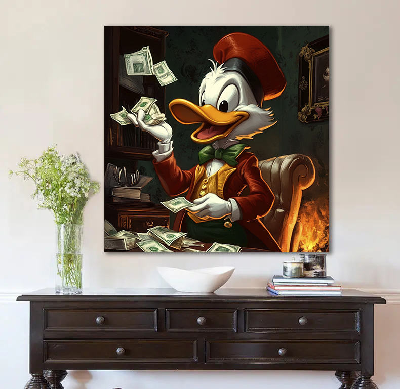 СКРУДЖ МАКДАК / Scrooge McDuck, картина мотивация / в офис, 40х40 см.  #1