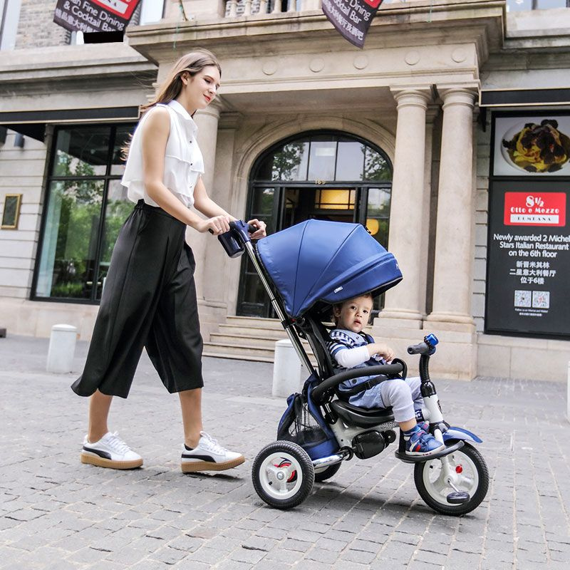 Детский трехколесный велосипед Little Tiger, складная тележка, розовый ...