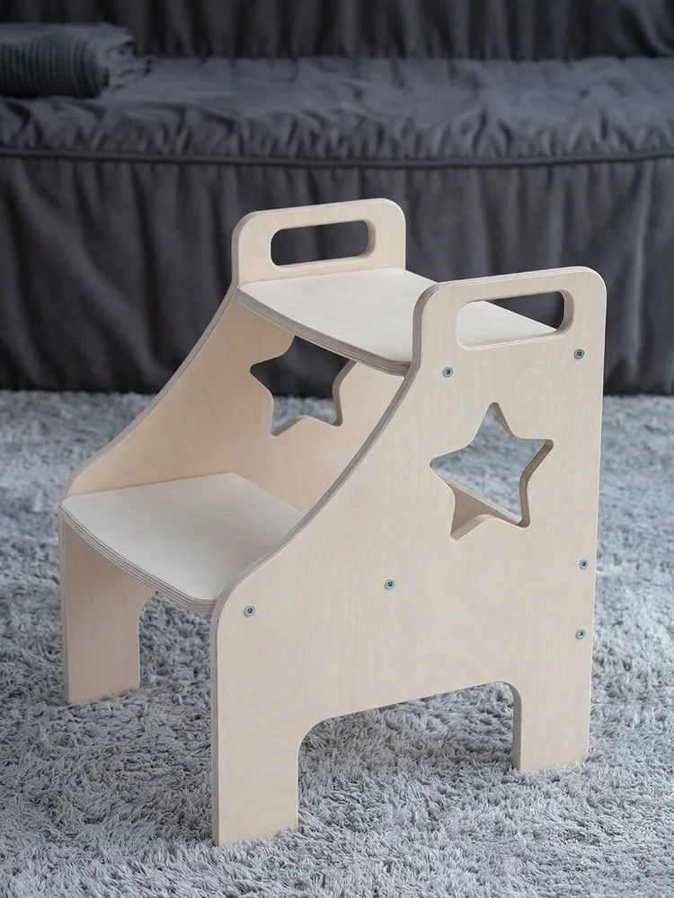 Ступенька, столик для детей BE KIDS Звезда 3 в 1 с покрытием маслом (бук)