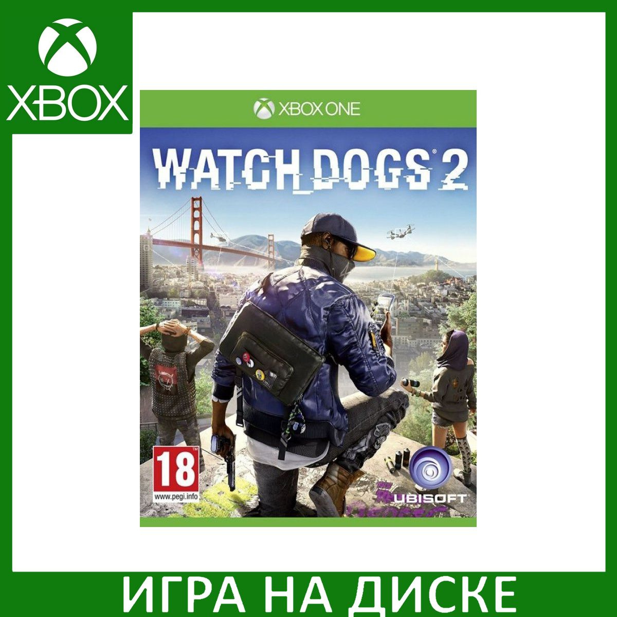 Диск с Игрой Watch Dogs 2 (Xbox One). Новый лицензионный запечатанный диск.